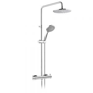 JTP Florence Chrome Thermostatic Exposed Bar Shower Valve Kit with Adjustable Riser