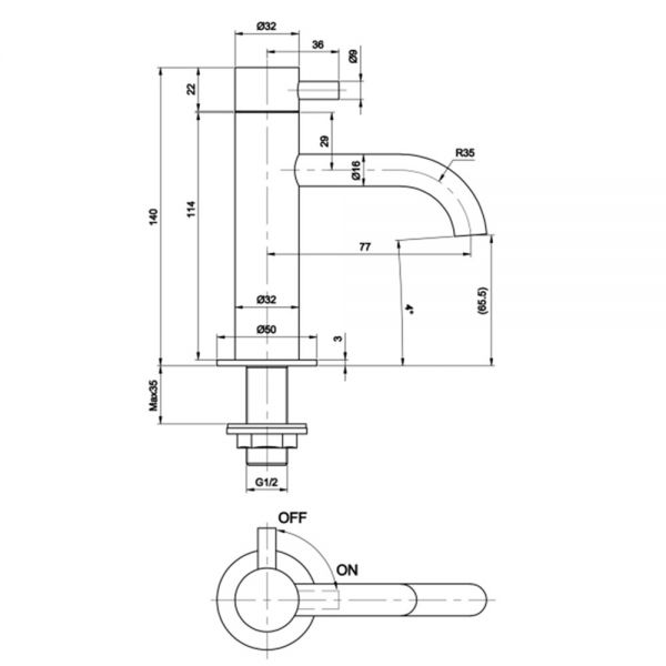 JTP Florence Chrome Basin Pillar Taps #2