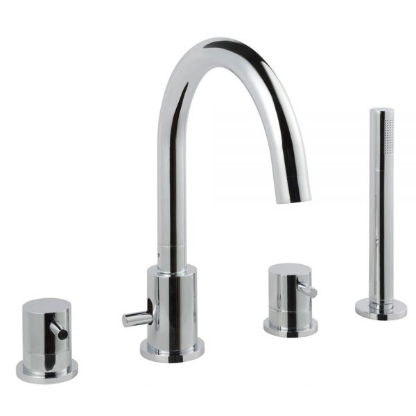 JTP Florence Chrome 4 Hole Bath Shower Mixer Tap