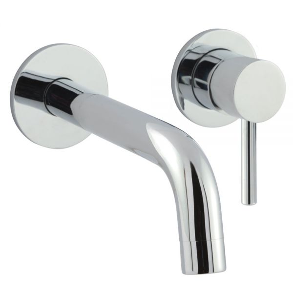 JTP Florence Chrome 2 Hole Wall Mounted Basin Mixer Tap 195mm