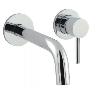JTP Florence Chrome 2 Hole Wall Mounted Basin Mixer Tap 195mm