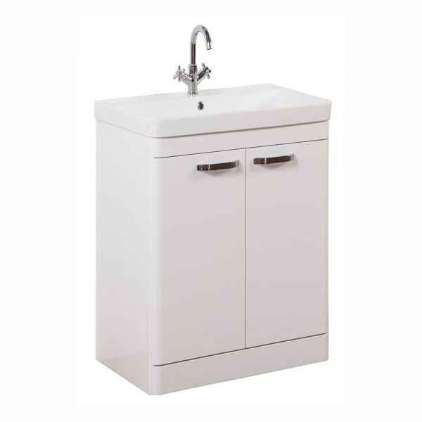Kartell Options 600 White Floor Standing Vanity Unit and Basin