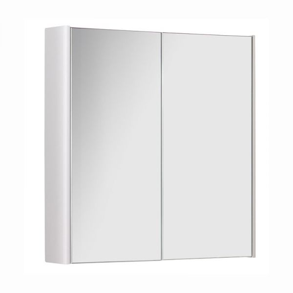 Kartell Options 600 x 600 White Double Door Mirrored Bathroom Cabinet