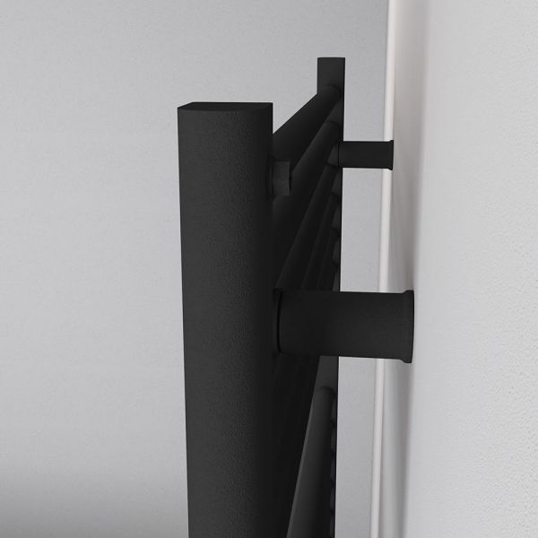 Eastbrook Biava Hidden Vent 688 x 450 Straight Matt Black Towel Rail #4