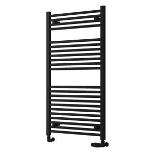 Eastbrook Biava Hidden Vent 1118 x 600 Straight Matt Black Towel Rail