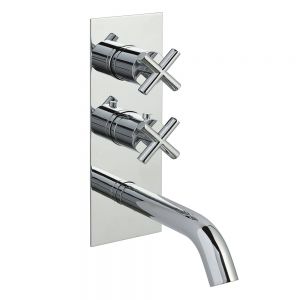 JTP Solex Chrome Two Outlet Thermostatic Shower Valve with Spout
