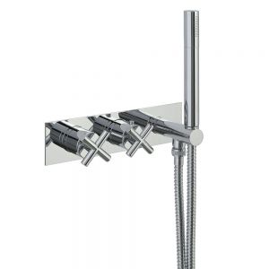 JTP Solex Chrome Two Outlet Thermostatic Shower Valve with Handset Kit