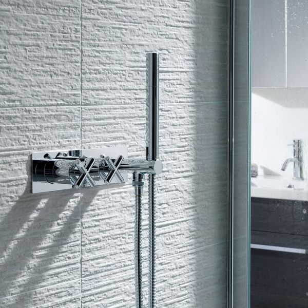 JTP Solex Chrome Two Outlet Thermostatic Shower Valve with Handset Kit #2