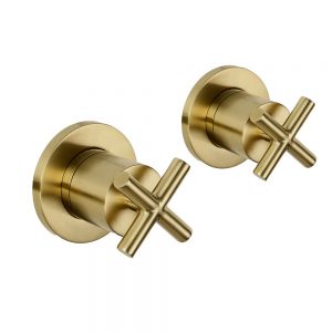 JTP Solex Brushed Brass Wall Mounted Valves