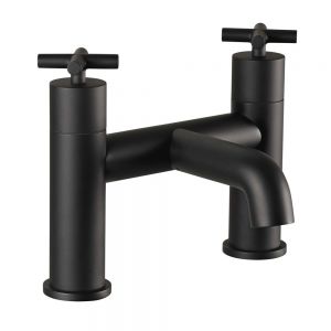 JTP Solex Matt Black Deck Mounted Bath Filler Tap