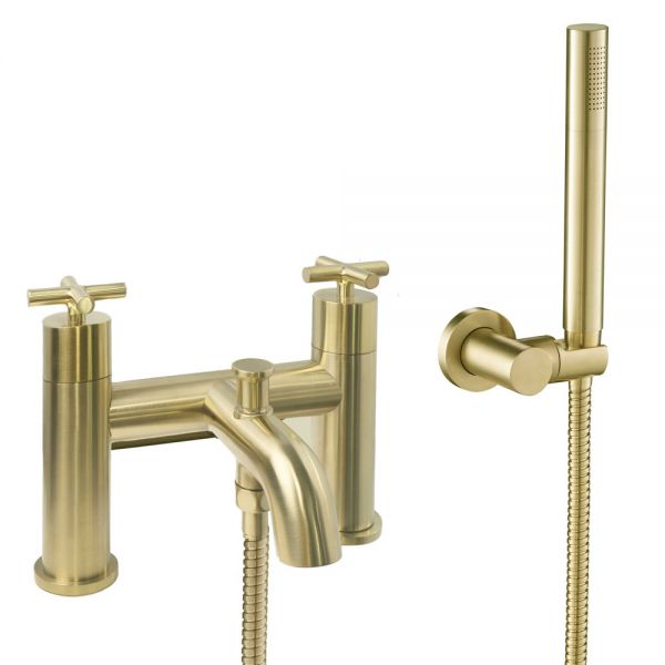 JTP Solex Antique Brass Deck Mounted Bath Shower Mixer Tap