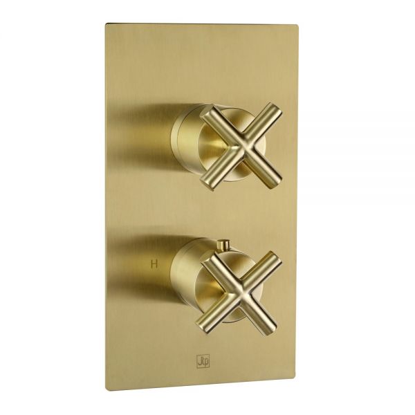 JTP Solex Brushed Brass Single Outlet Thermostatic Shower Valve