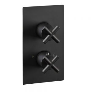 JTP Solex Matt Black Single Outlet Thermostatic Shower Valve