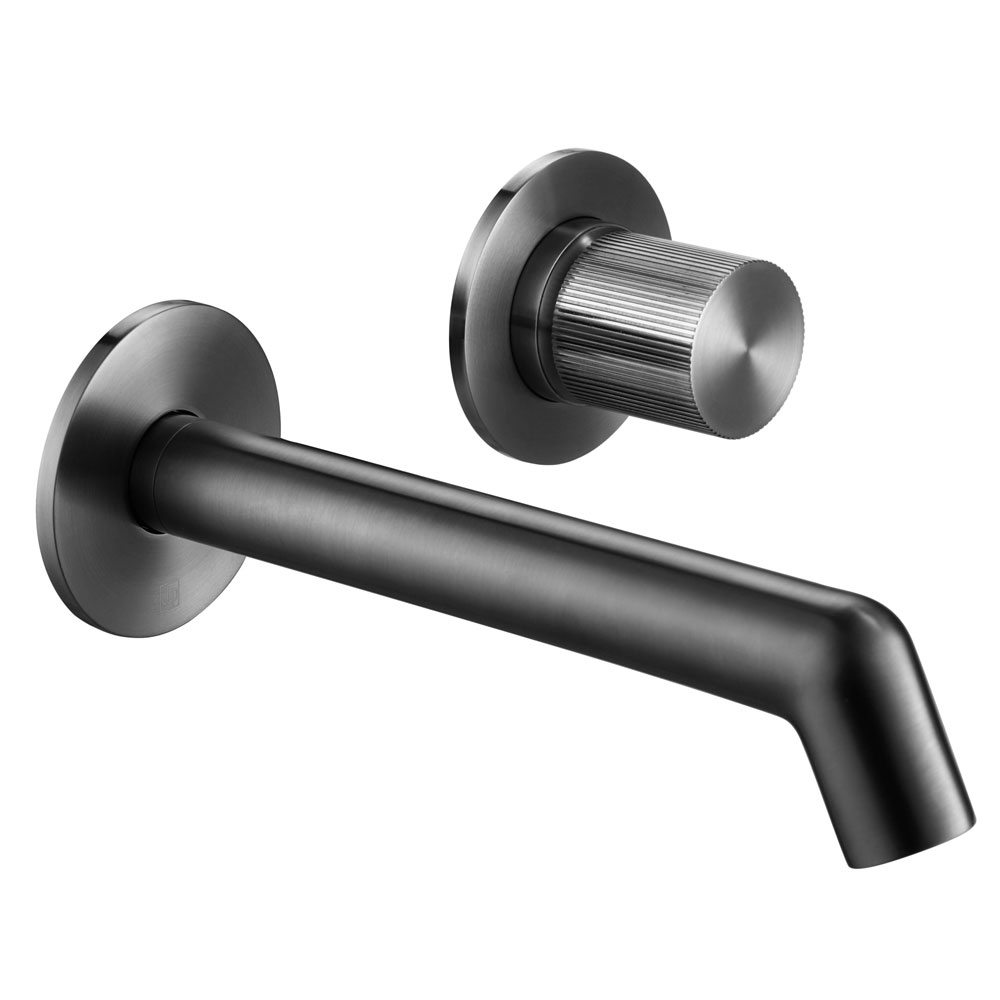 Just Taps Plus Evo Brushed Black Wall Mounted Basin Mixer Tap 67273BBLMP
