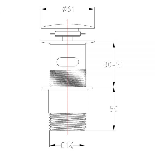 JTP Chrome Slotted Click Clack Basin Waste #2
