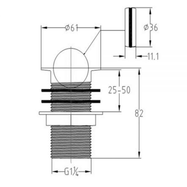 JTP Chrome Unslotted Flip Top Basin Waste #2