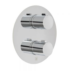 JTP Hugo Chrome Two Outlet Thermostatic Round Shower Valve