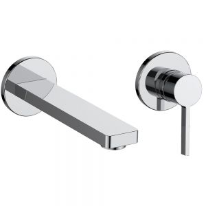 JTP Hugo Chrome 2 Hole Wall Mounted Basin Mixer Tap