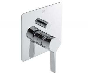 JTP Curve Chrome Two Outlet Manual Shower Valve with Diverter