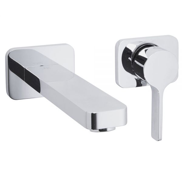 JTP Curve Chrome Wall Mounted Basin Mixer Tap