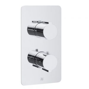 JTP Curve Chrome Three Outlet Two Handle Thermostatic Shower Valve