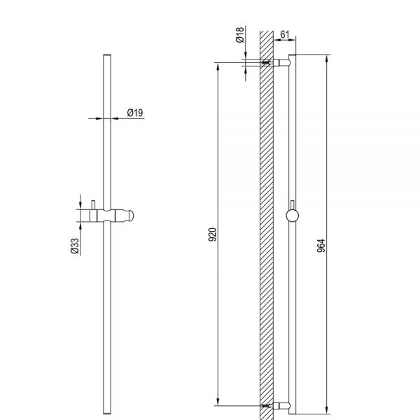 JTP Techno Chrome 960mm Slide Rail #2