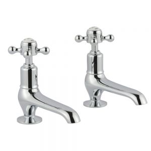 JTP Grosvenor Cross Chrome Long Nose Basin Pillar Taps