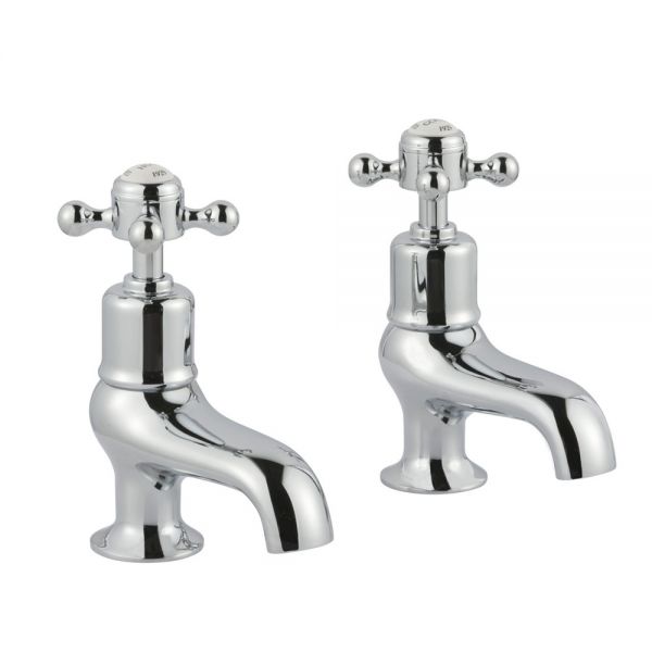 JTP Grosvenor Cross Chrome Bath Pillar Taps