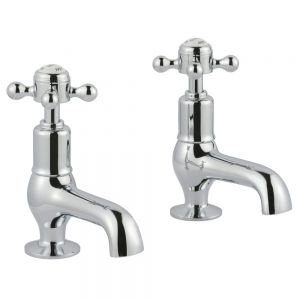 JTP Grosvenor Cross Chrome Basin Pillar Taps