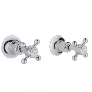 JTP Grosvenor Cross Chrome Wall Mounted Valves