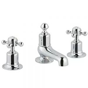 JTP Grosvenor Cross Chrome 3 Hole Basin Mixer Tap