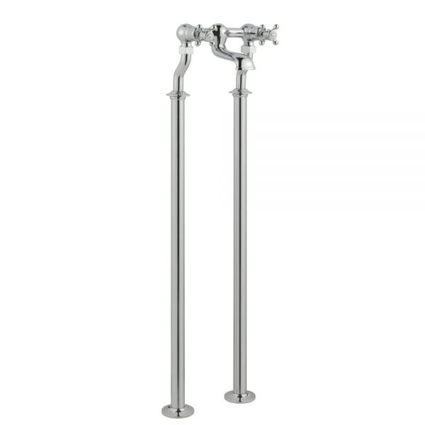 JTP Grosvenor Cross Chrome Floor Standing Bath Filler Tap