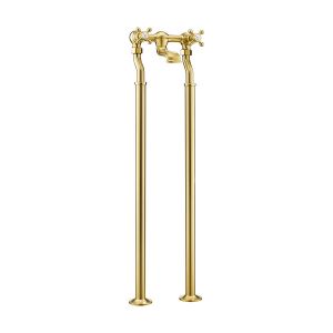 JTP Grosvenor Cross Brushed Brass Floor Standing Bath Filler Tap