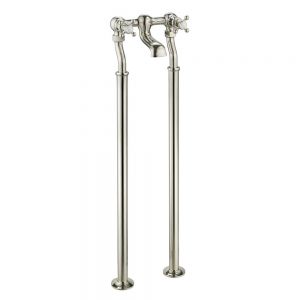 JTP Grosvenor Cross Nickel Floor Standing Bath Filler Tap