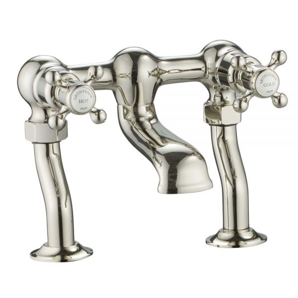 JTP Grosvenor Cross Nickel Deck Mounted Bath Filler Tap