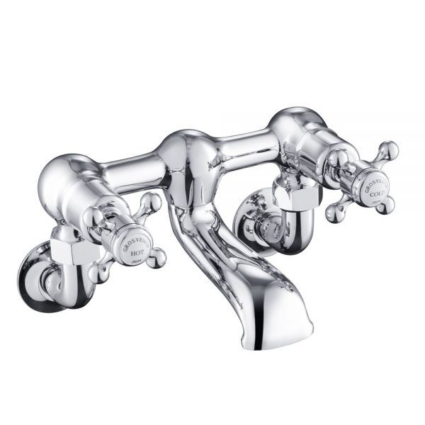 JTP Grosvenor Cross Chrome Wall Mounted Bath Filler Tap