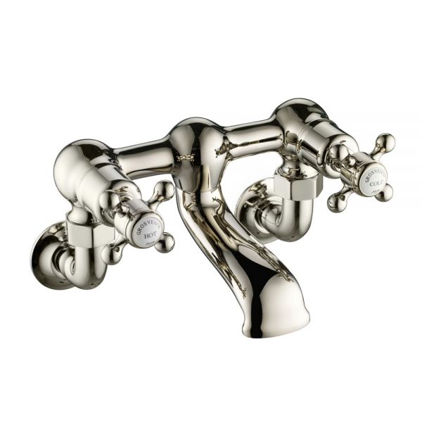 JTP Grosvenor Cross Nickel Wall Mounted Bath Filler Tap
