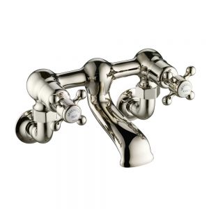 JTP Grosvenor Cross Nickel Wall Mounted Bath Filler Tap
