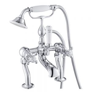 JTP Grosvenor Cross Chrome Deck Mounted Bath Shower Mixer Tap