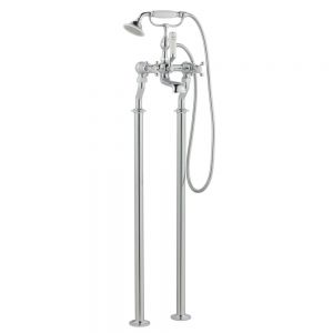 JTP Grosvenor Cross Chrome Floor Standing Bath Shower Mixer Tap