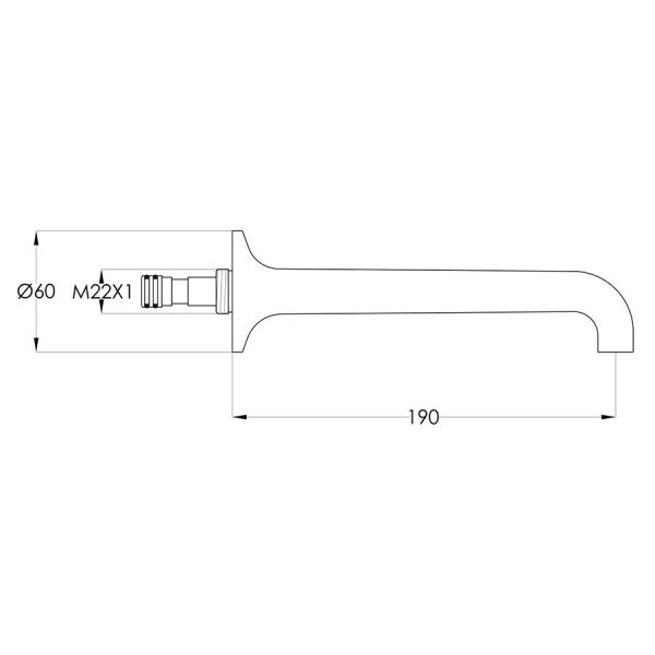 JTP Grosvenor Brushed Brass Wall Mounted Basin Spout #2