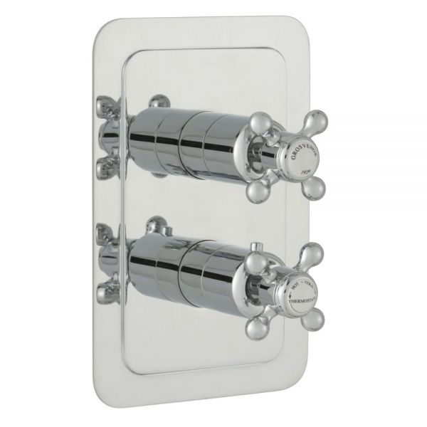 JTP Grosvenor Cross Chrome Single Outlet Thermostatic Shower Valve