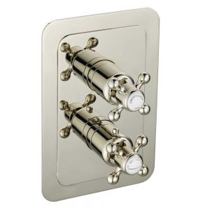 JTP Grosvenor Cross Nickel Single Outlet Thermostatic Shower Valve