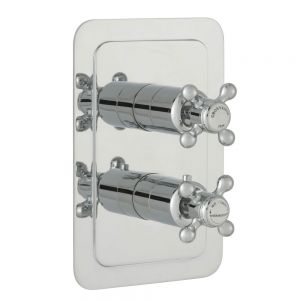 JTP Grosvenor Cross Chrome Two Outlet Thermostatic Shower Valve
