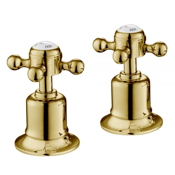 JTP Grosvenor Cross Antique Brass Deck Mounted Panel Valves