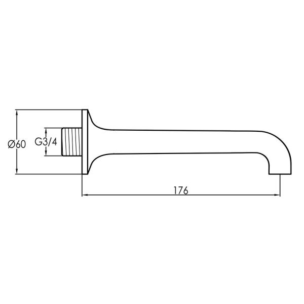 JTP Grosvenor Nickel Wall Mounted Bath Spout #2