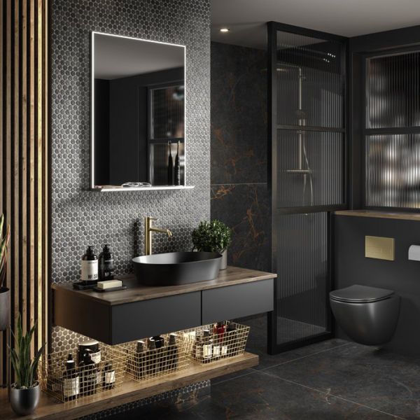 hib. Platform 60 Illuminated LED Bathroom Mirror With Shelf #3