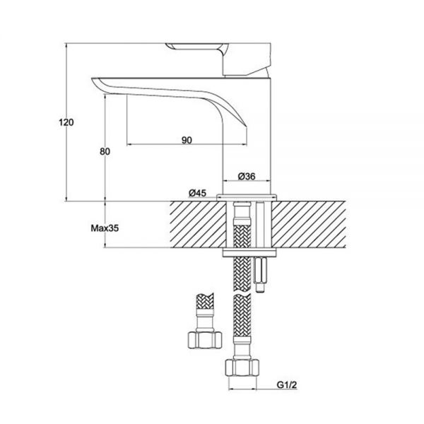 JTP Amore Chrome Mini Basin Mixer Tap #2