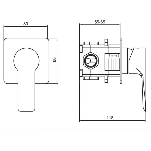 JTP Amore Chrome Single Outlet Manual Shower Valve #2