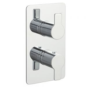 JTP Amore Chrome Three Outlet Two Handle Thermostatic Shower Valve